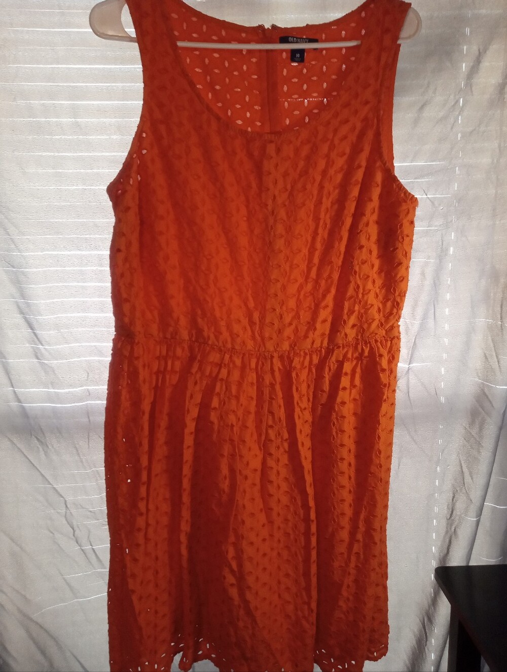 Old Navy Bright Orange Sleeveless Eyelet Dress
